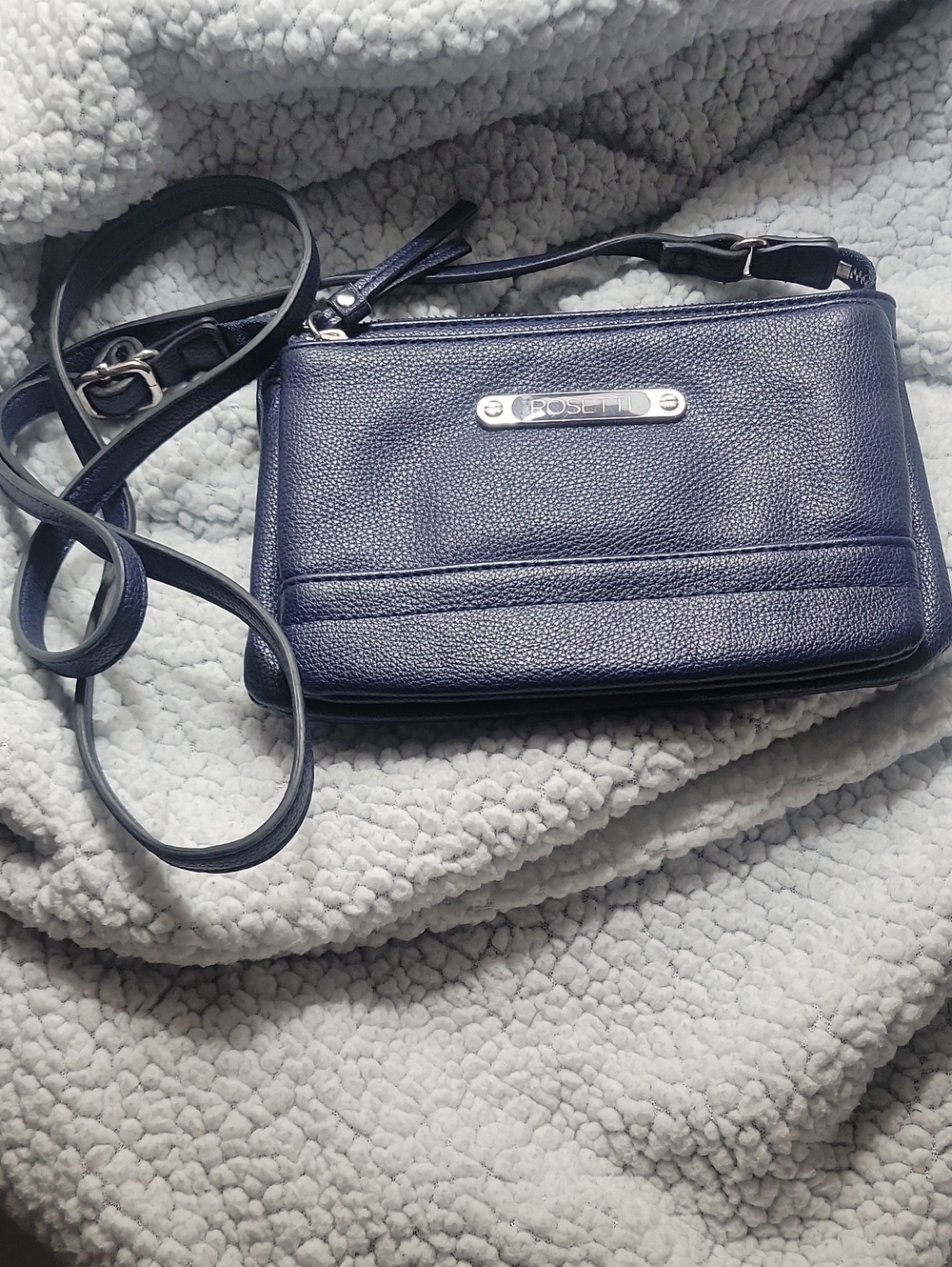Rosetti - Navy Crossbody Bag - Compact Leather Shoulder Bag